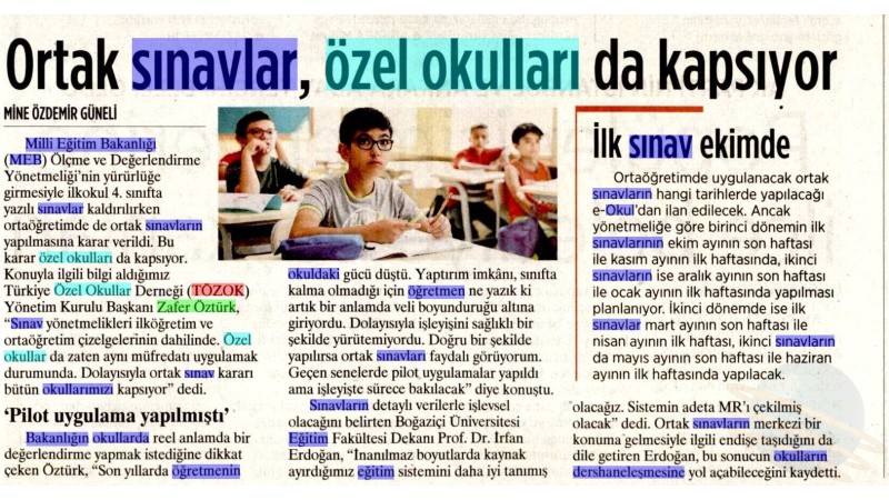 15.09.2023 TARİHİNDE MİLLİYET GAZETESİNE ÇIKAN HABER