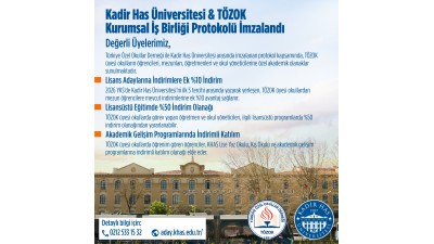 Türkiye Özel Okullar Derneği ile Kadir Has Üniversitesi arasında imzalanan kurumsal iş birliği protokolü 